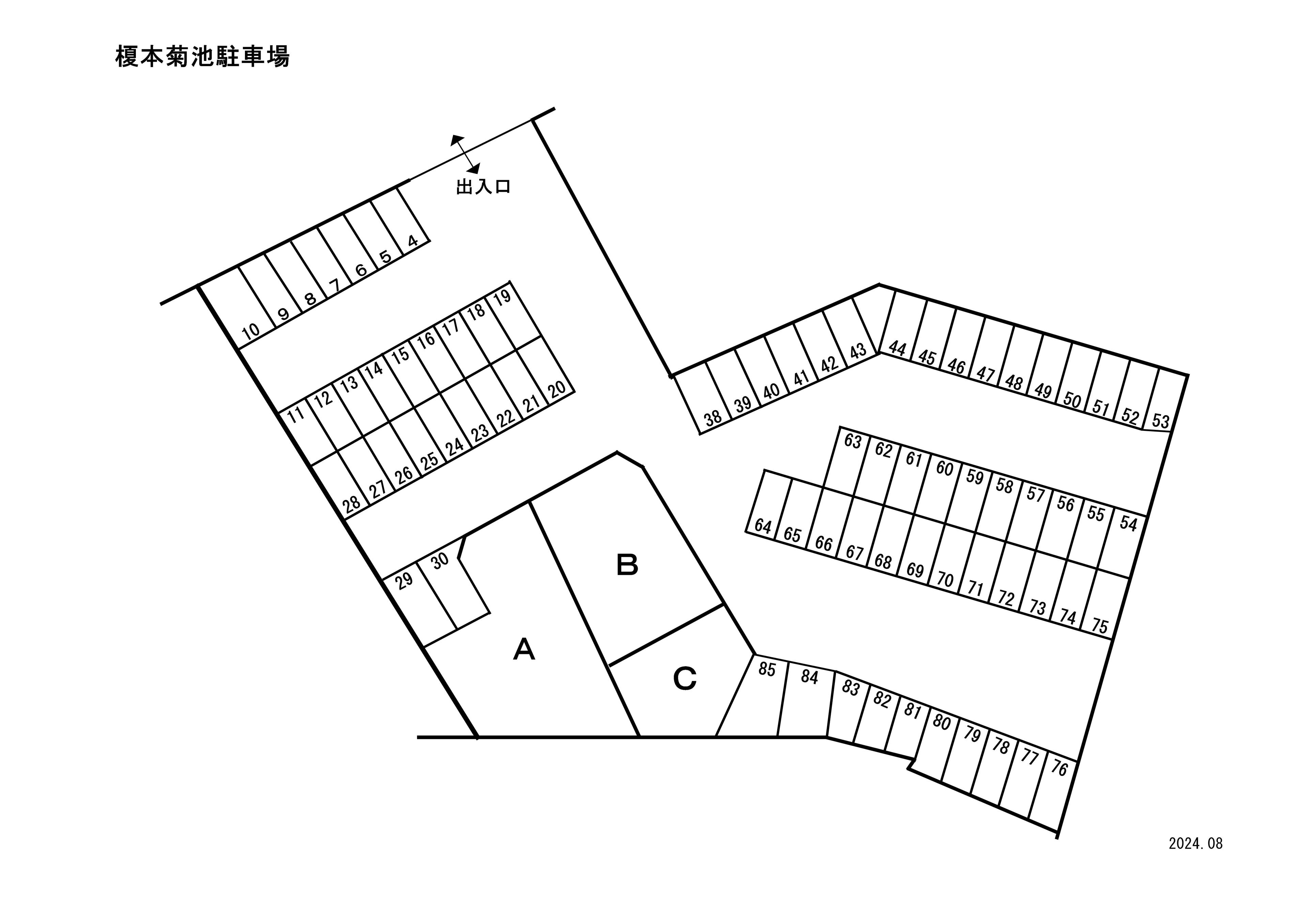 榎本菊池駐車場の駐車配置図
