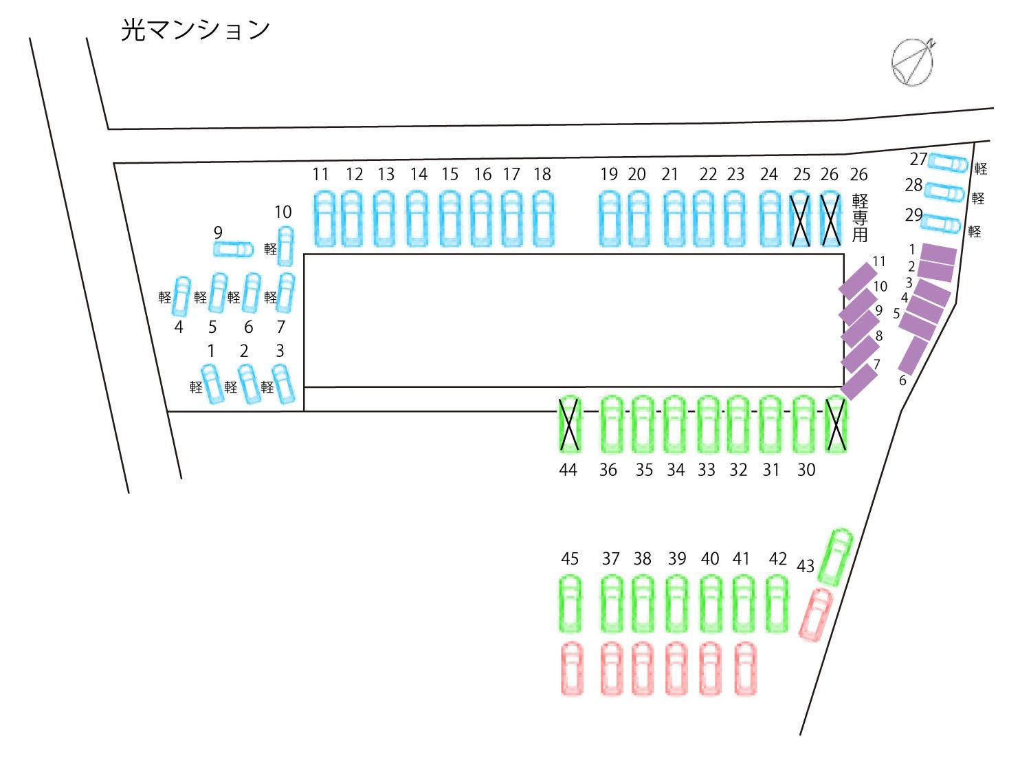 光マンションの駐車配置図