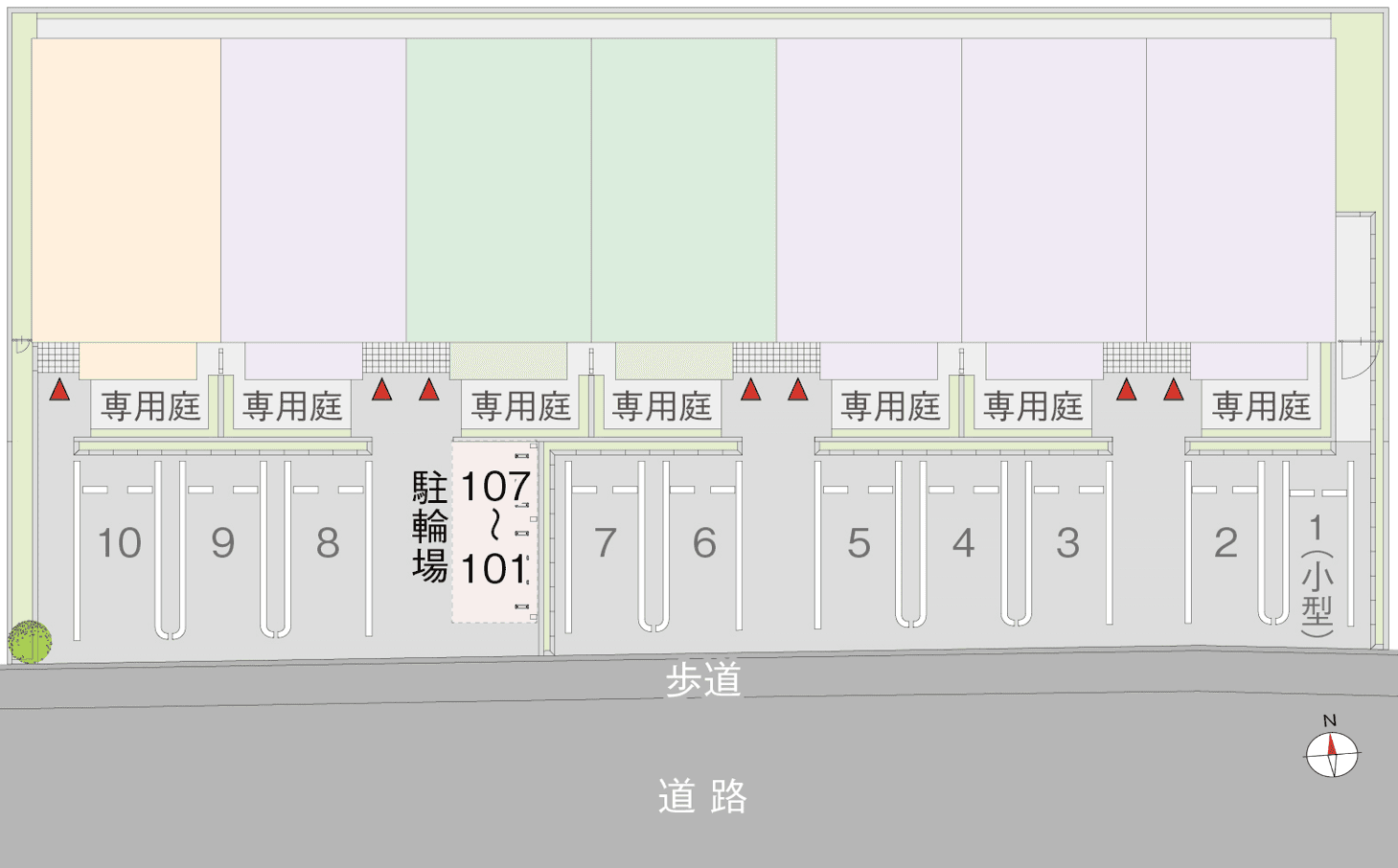 メゾン・ド・ファミールの駐車配置図