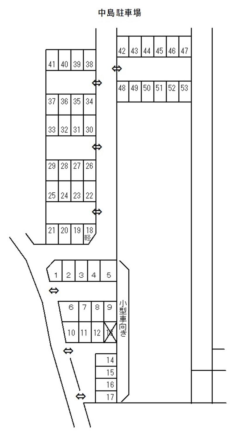 中島駐車場の駐車配置図
