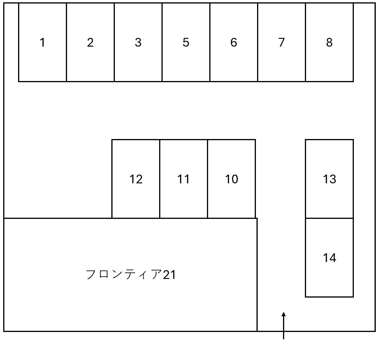 フロンティア21パーキングの駐車配置図