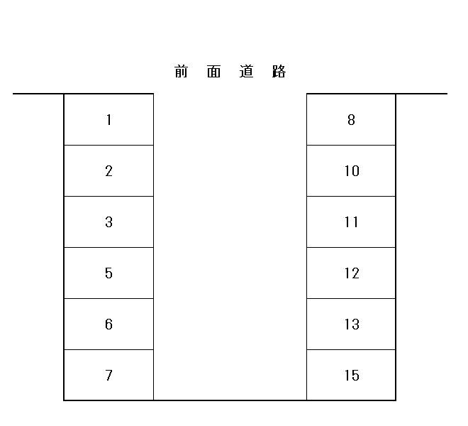 海老園1丁目8ガレージの駐車配置図