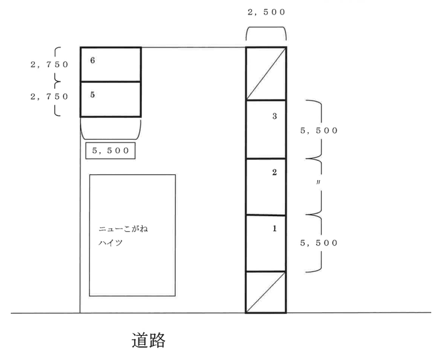 内田根岸台第2駐車場の駐車配置図