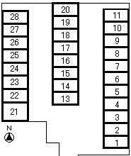 山口パーキングの駐車配置図