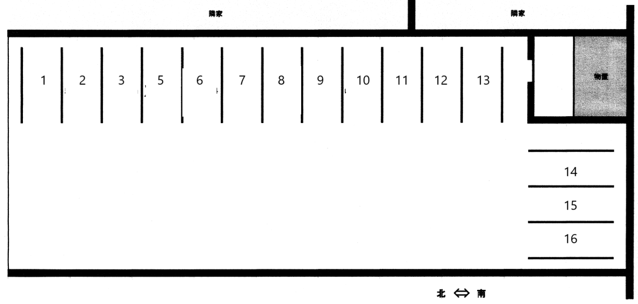 乾 第一駐車場の駐車配置図
