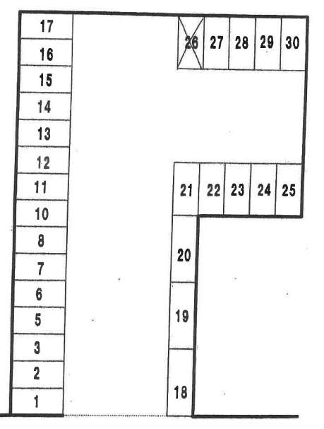 第3内田駐車場の駐車配置図