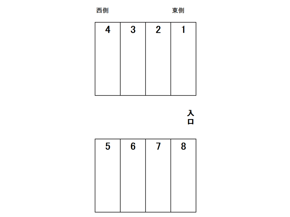 JOYパーキング城ケ崎の駐車配置図