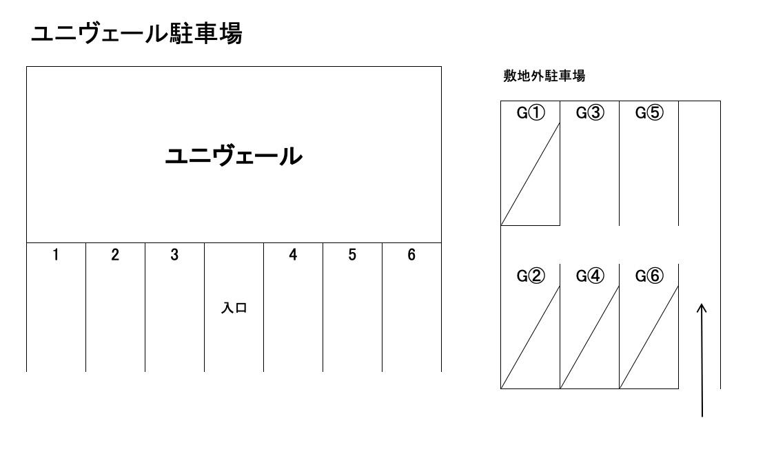 ユニヴェールの駐車配置図
