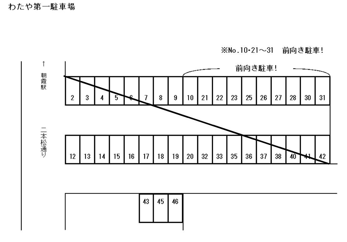 わたや第一駐車場の駐車配置図