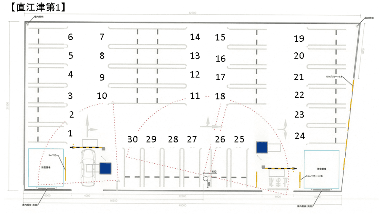 直江津第1駐車場の駐車配置図