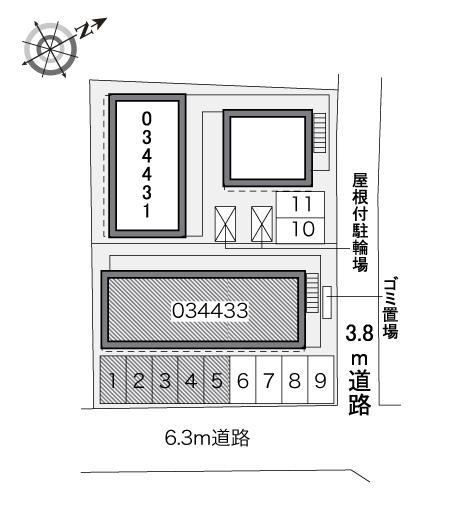 神屋Ⅱ(34433)の駐車配置図