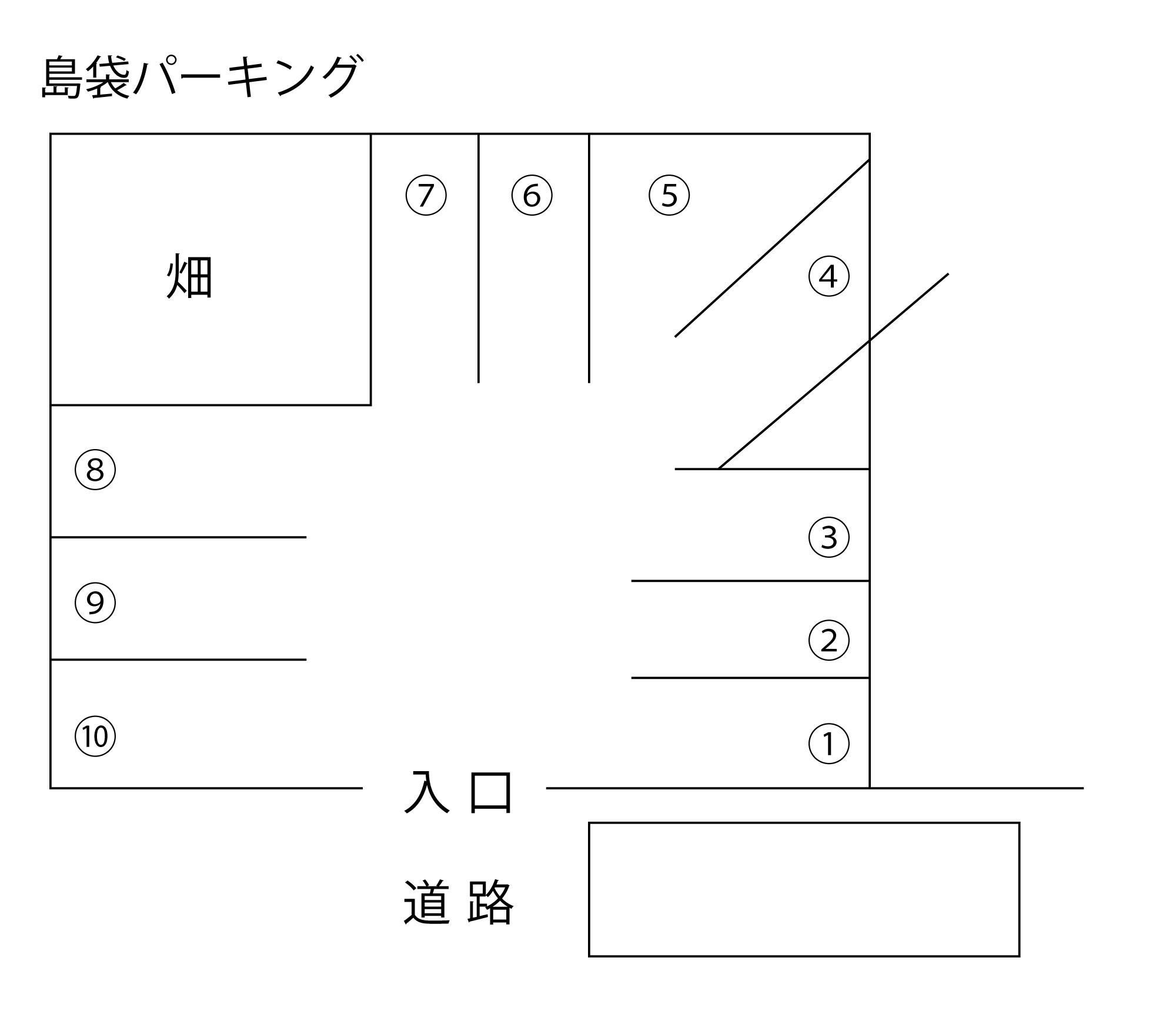 島袋パーキングの駐車配置図