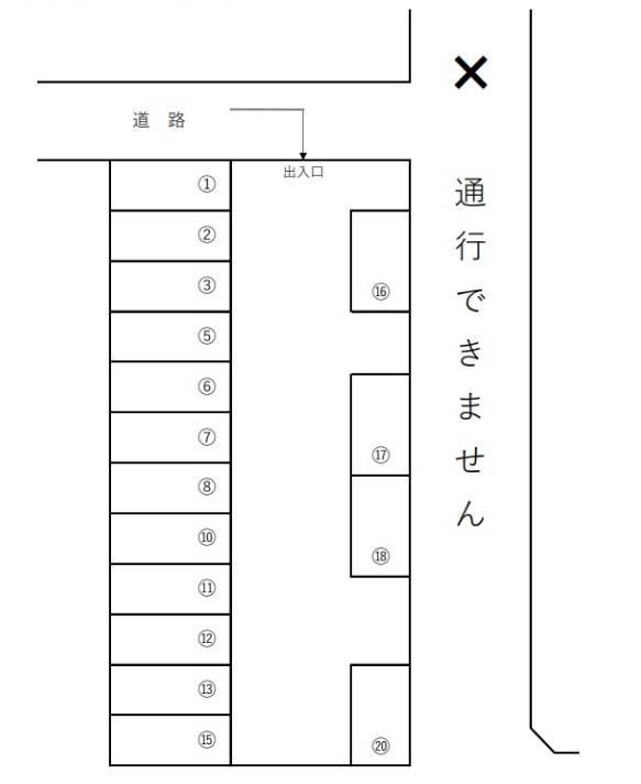 おやまつパーキングの駐車配置図