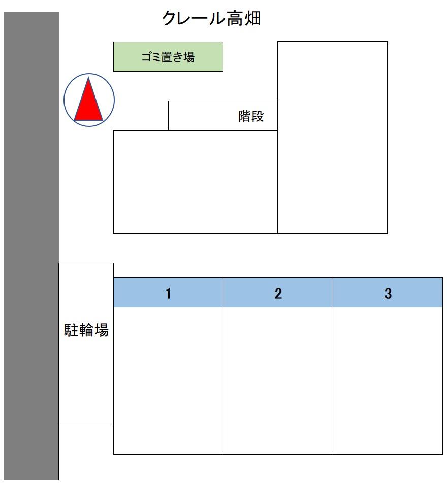 クレール高畑の駐車配置図