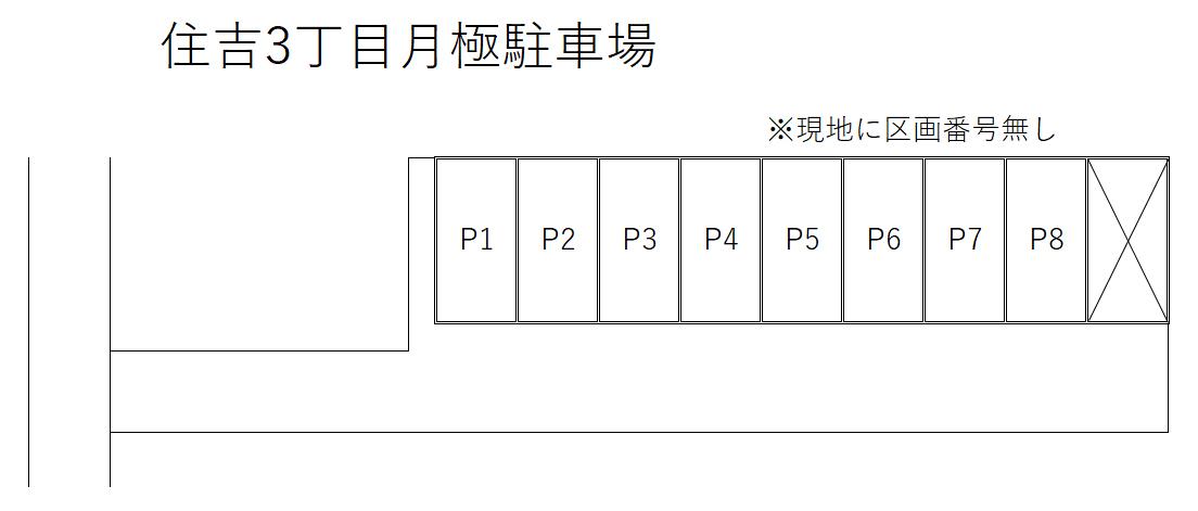 住吉3丁目月極駐車場の駐車配置図