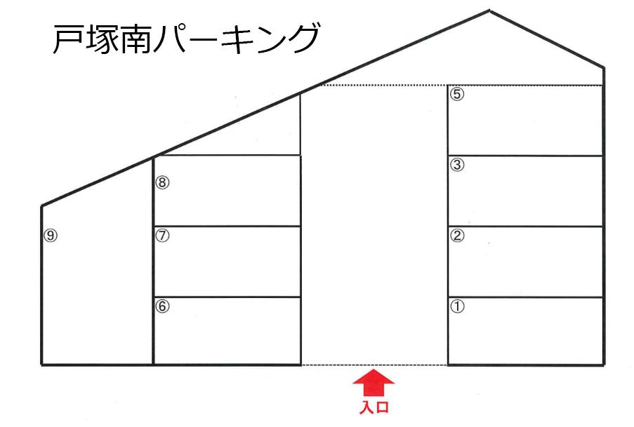 戸塚南パーキングの駐車配置図