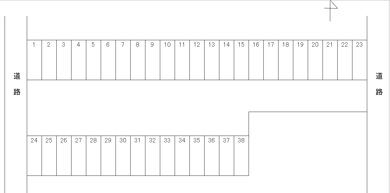 杉田様第一月極駐車場の駐車配置図