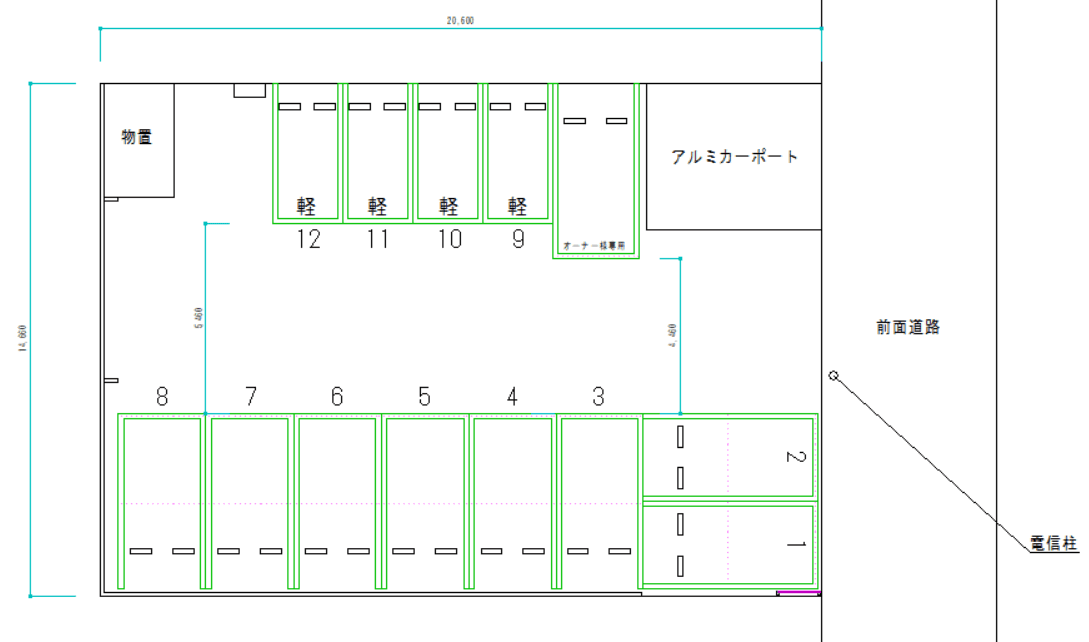 勝見1丁目駐車場の駐車配置図