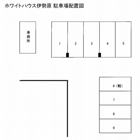 ホワイトハウス伊勢原駐車場の駐車配置図