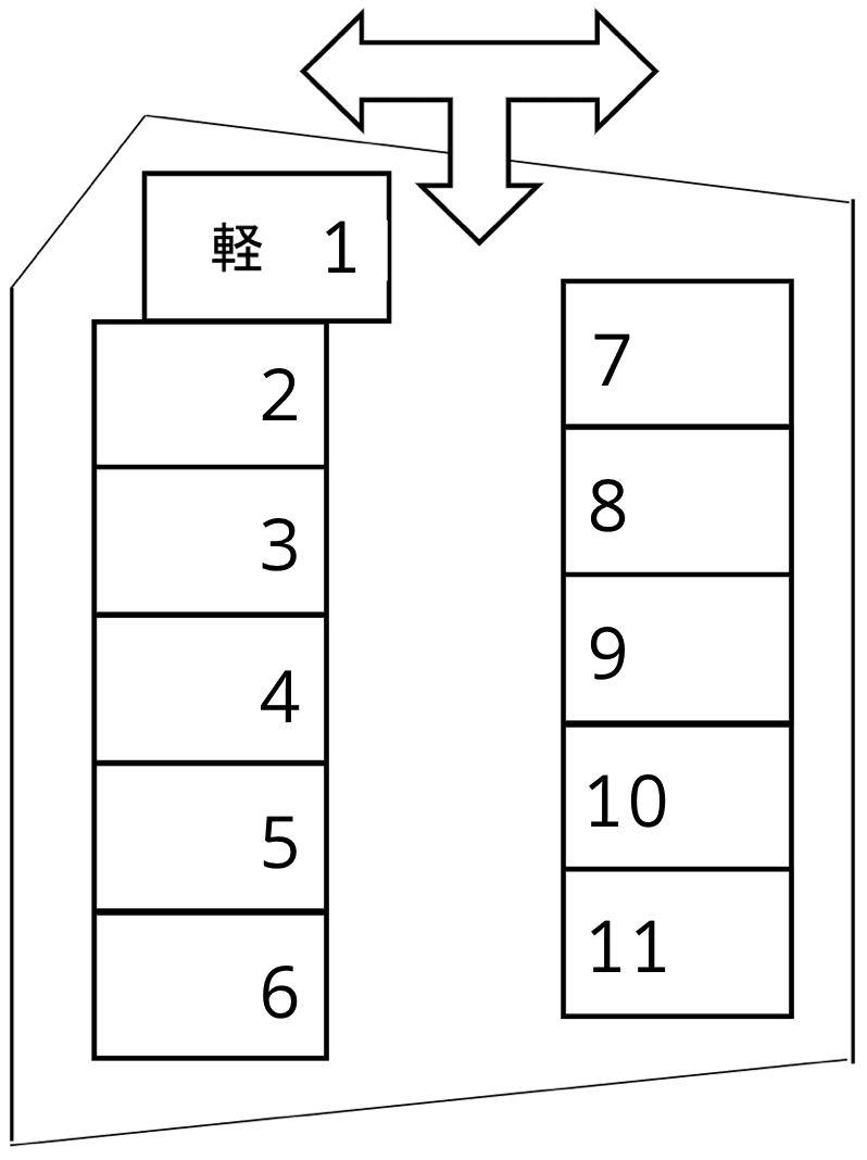 通町パーキングの駐車配置図