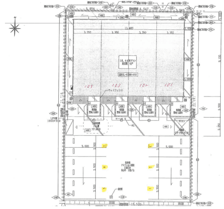 セゾンサトーの駐車配置図