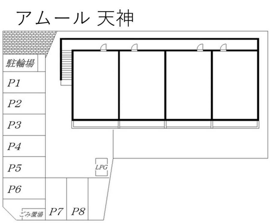 アムール 天神の駐車配置図