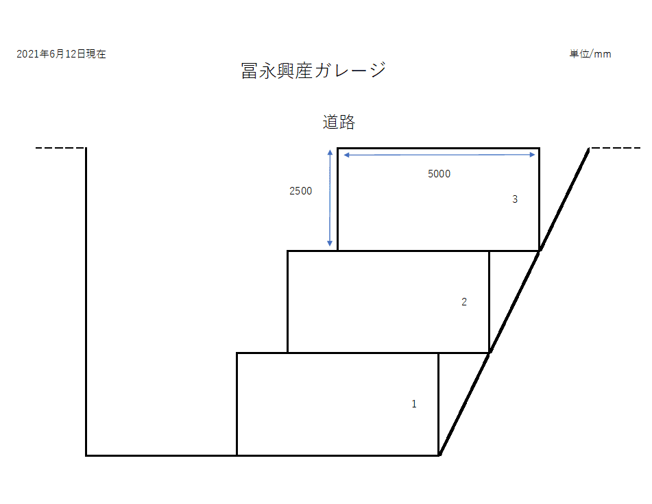冨永興産ガレージの駐車配置図