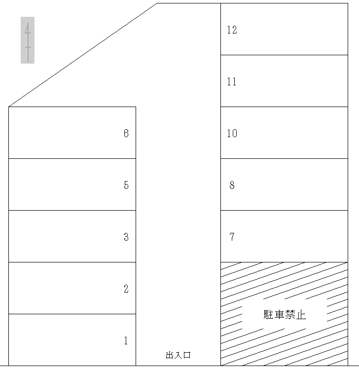 中島3丁目月極駐車場の駐車配置図