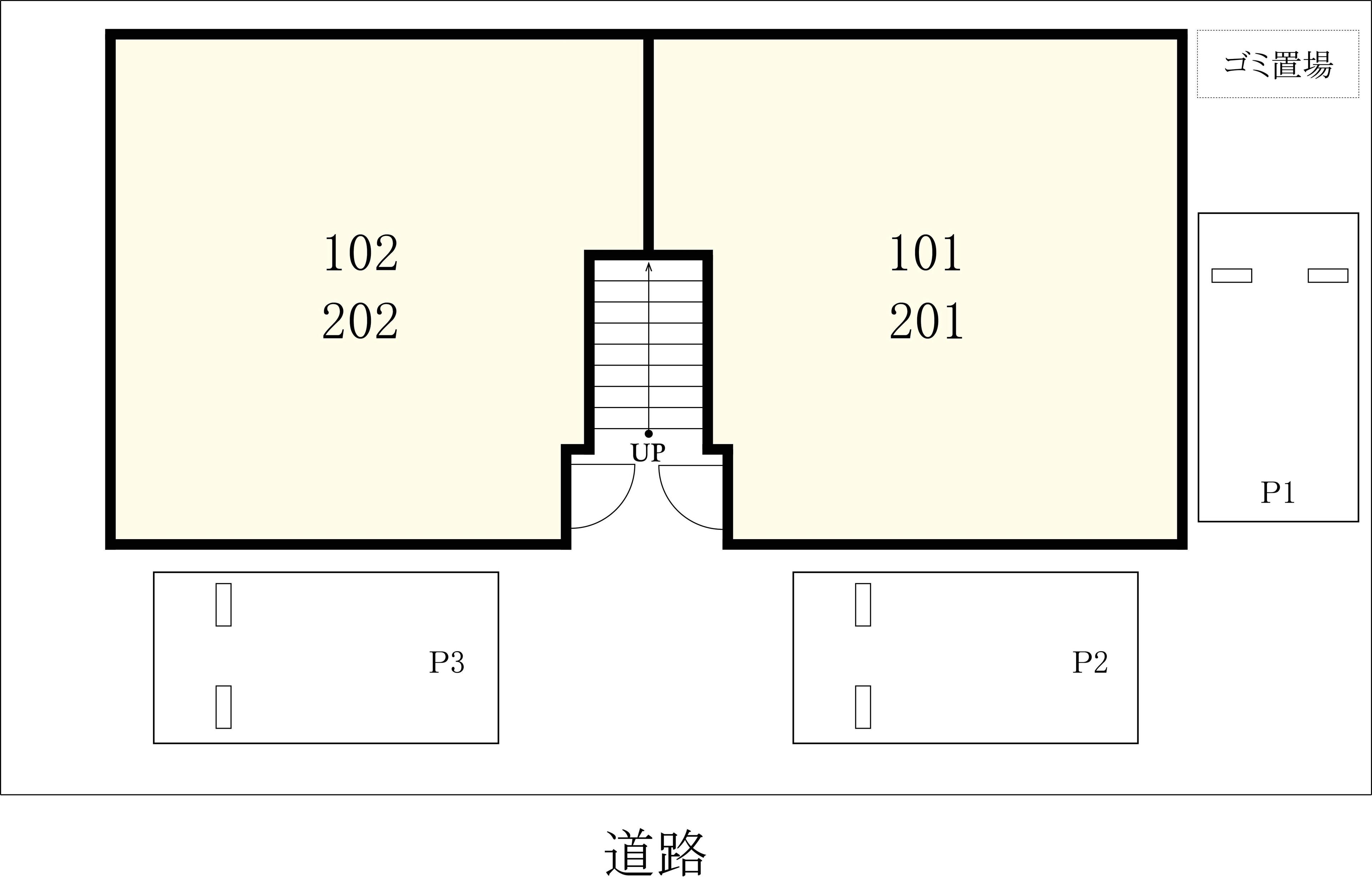 カトルセゾンの駐車配置図