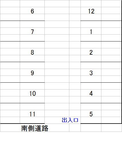 山城パーキングの駐車配置図