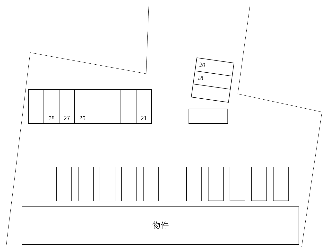 ガーデンソレイユA・B別駐車場の駐車配置図