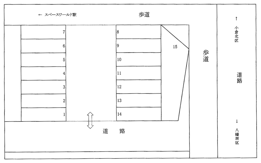 中央2丁目第1パーキングの駐車配置図
