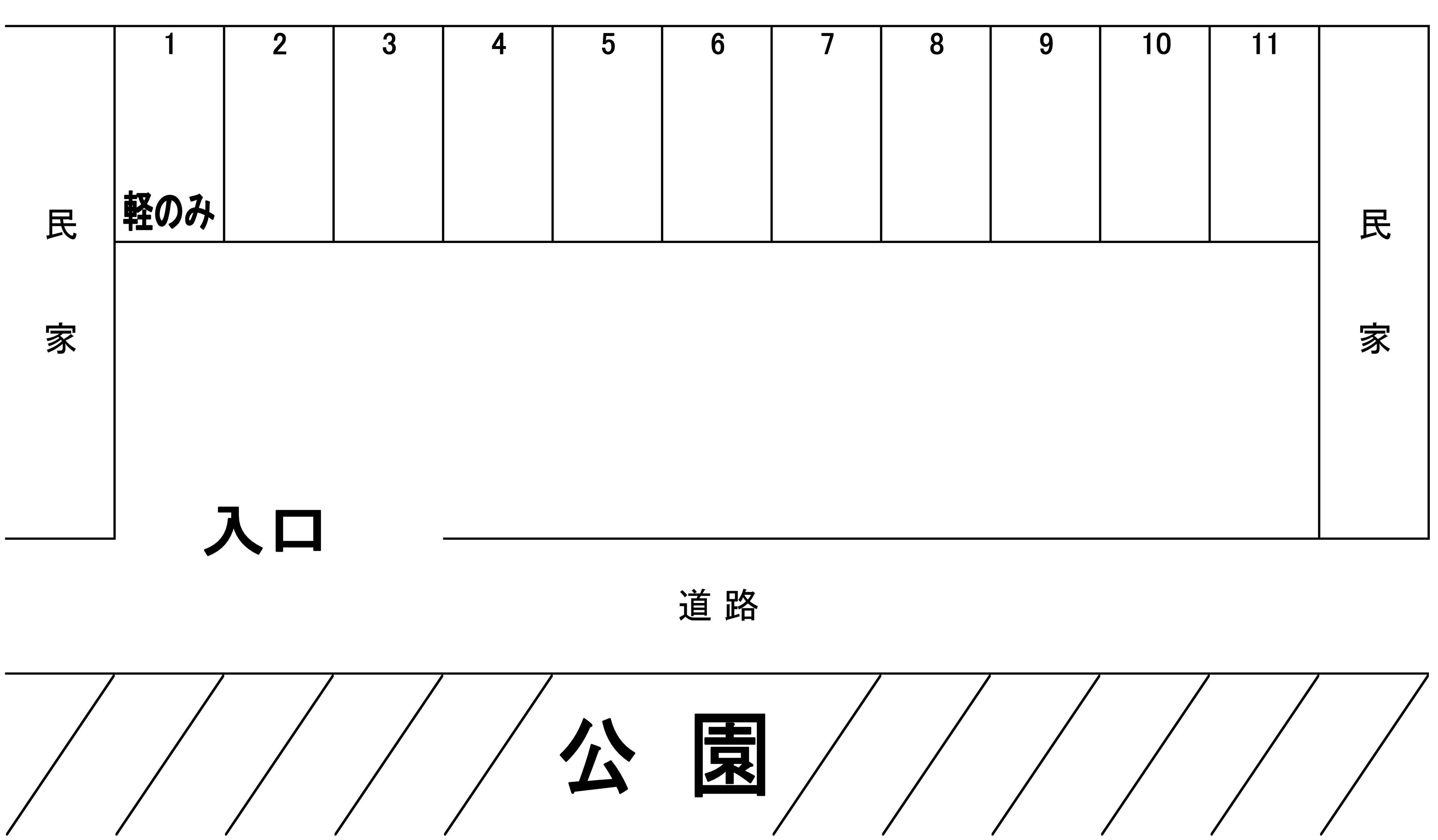 松崎第1駐車場の駐車配置図