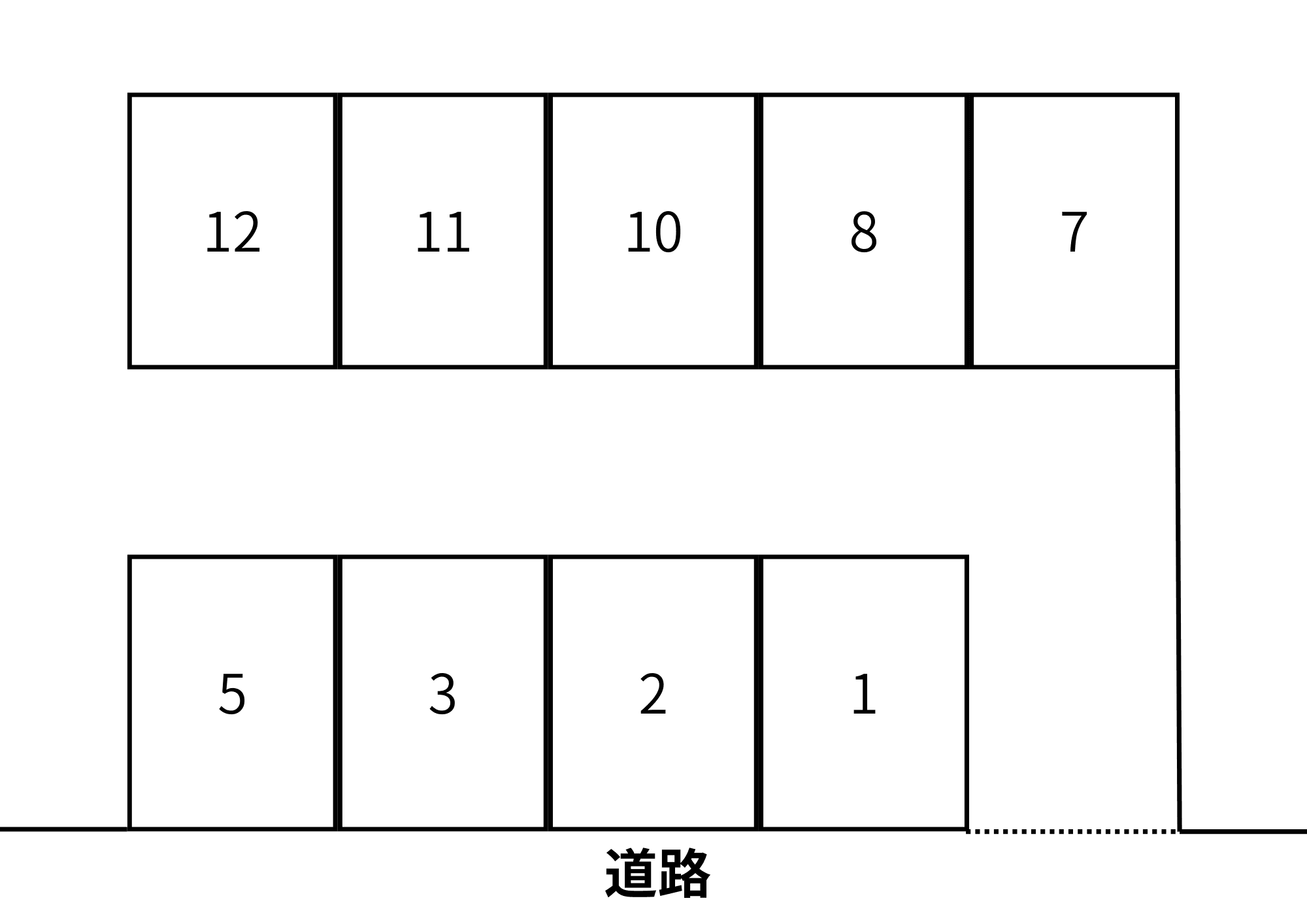 吉田ガレージの駐車配置図