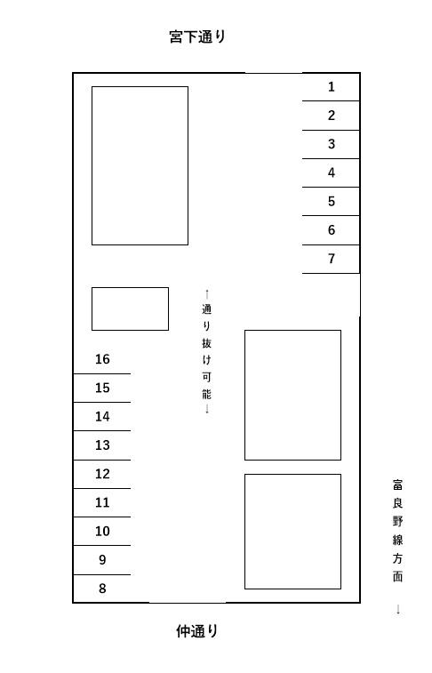 宮下通18丁目月極駐車場の駐車配置図