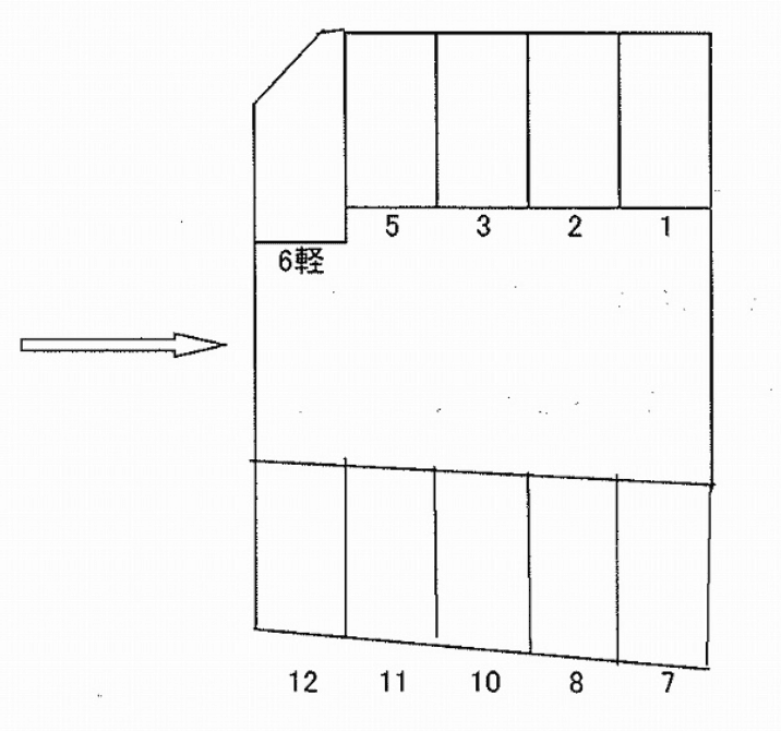 城南ガレージNO、4の駐車配置図