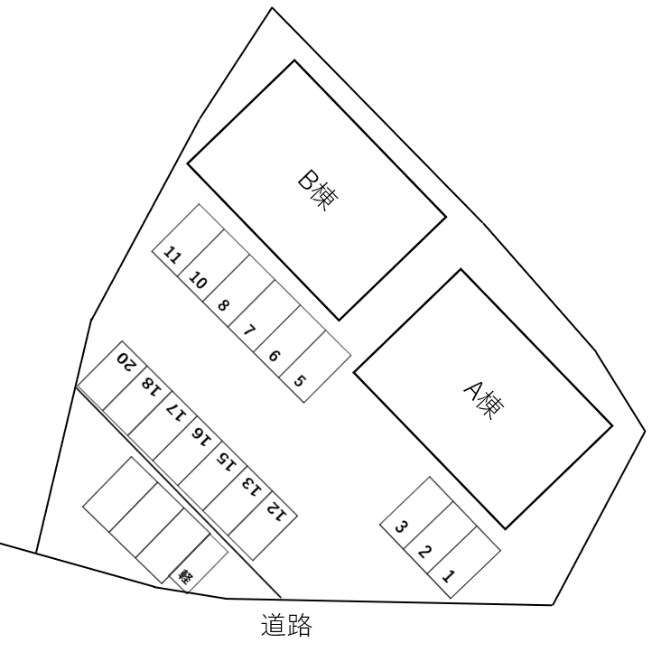 シルフィード A・B別駐車場の駐車配置図
