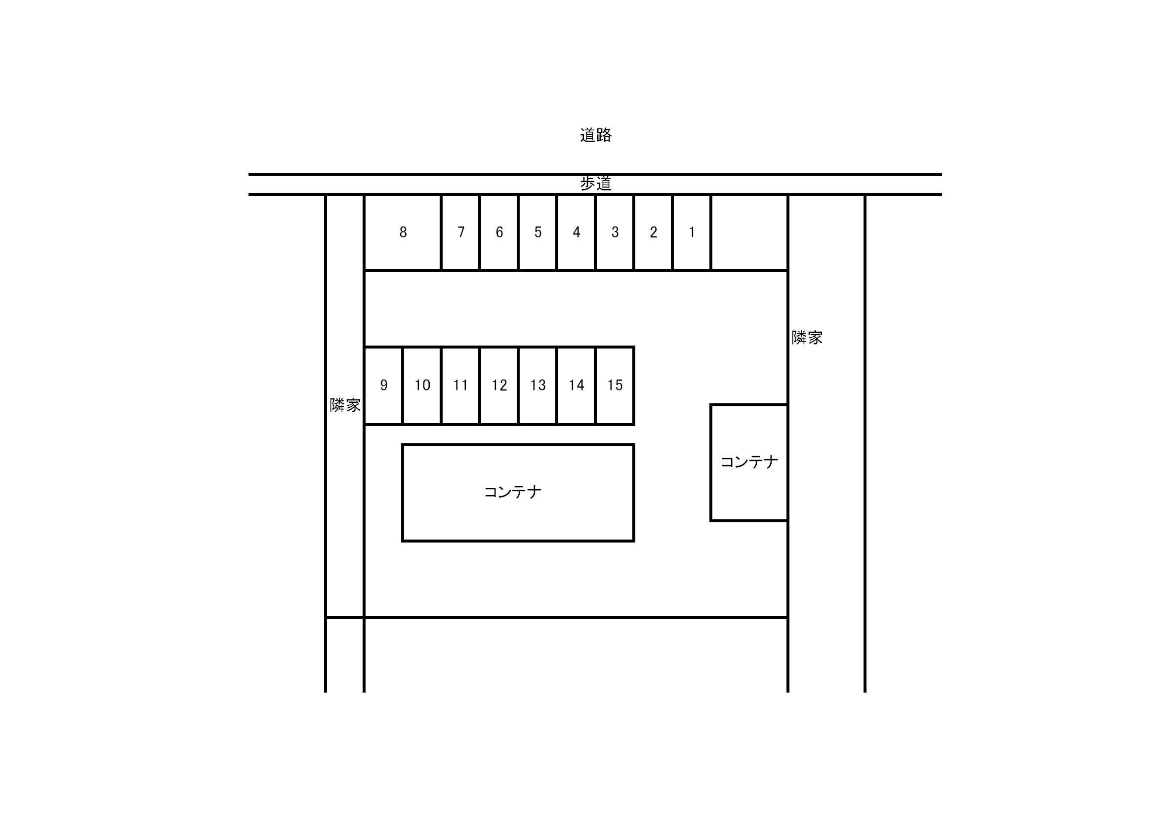 袖ケ浜駐車場の駐車配置図