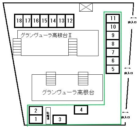 グランヴューラ高根台駐車場の駐車配置図