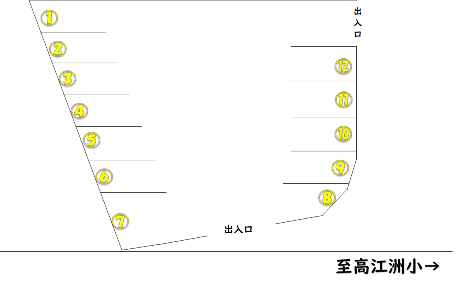 豊原駐車場の駐車配置図