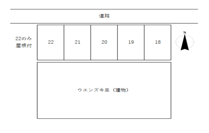 ウエンズ今里 月極駐車場の駐車配置図