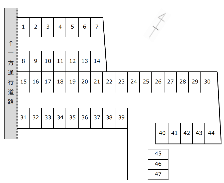 大和(小野田)駐車場の駐車配置図