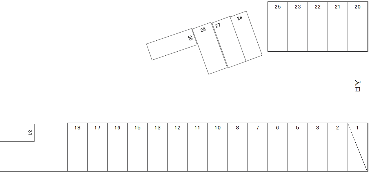 オクダ イバノウエ ガレージの駐車配置図