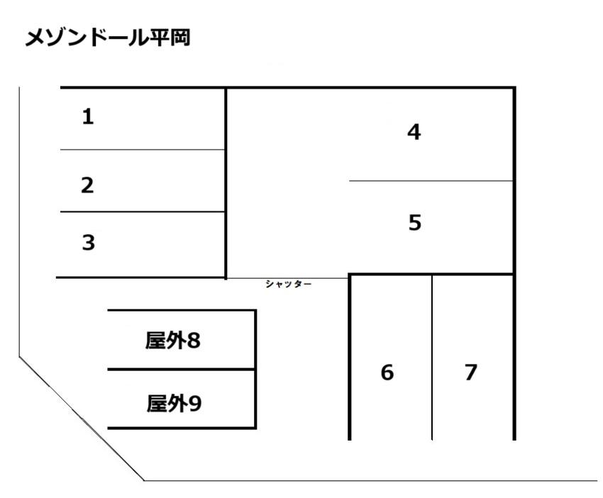 メゾンドール平岡の駐車配置図