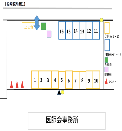 柏崎鏡町第1駐車場の駐車配置図