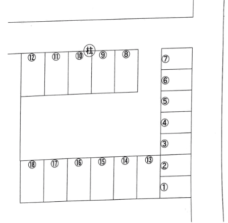 八枝パーキングⅠの駐車配置図