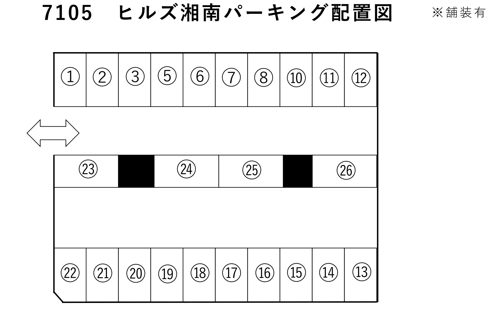 ヒルズ湘南パーキングの駐車配置図