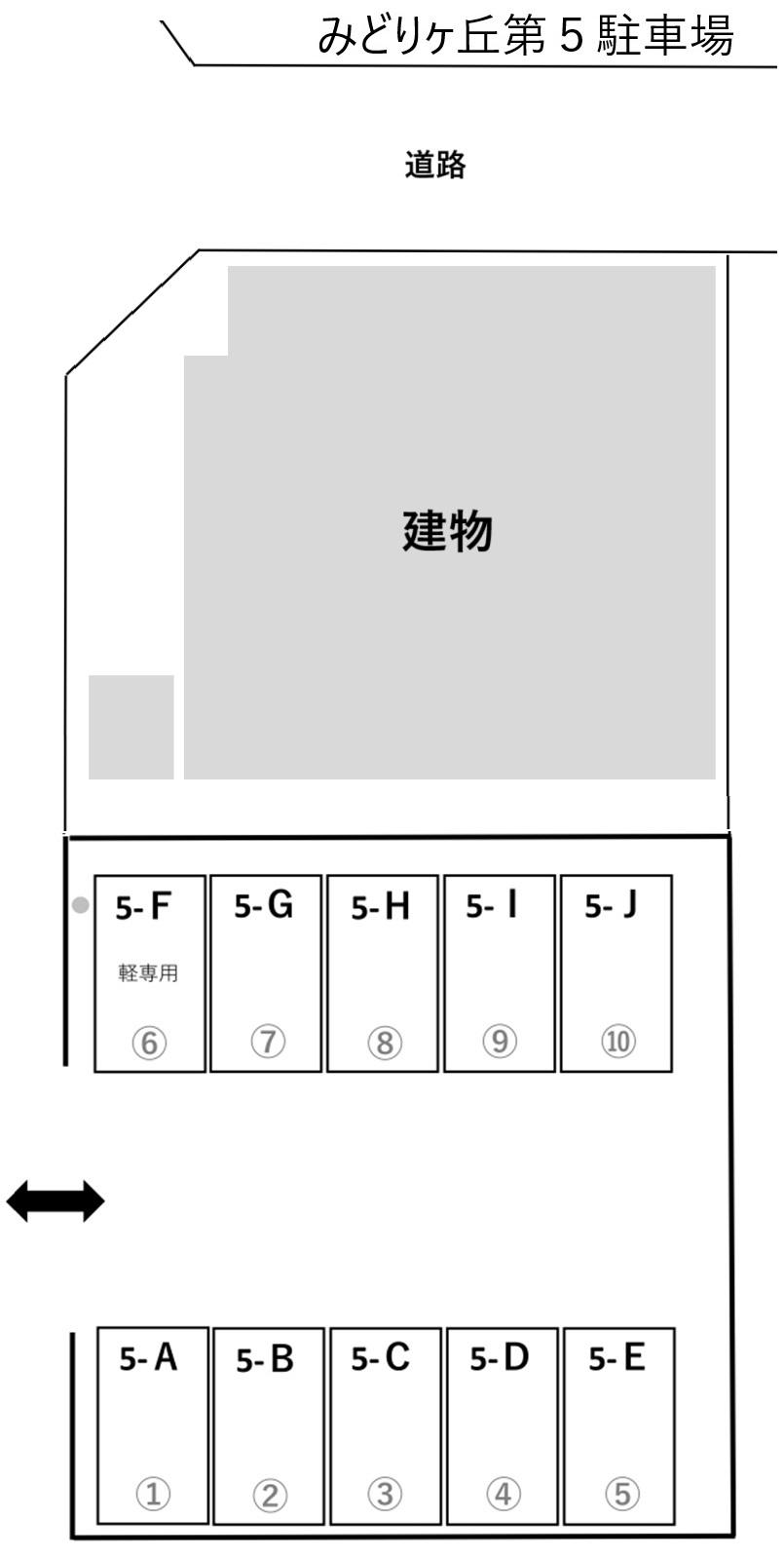 みどりヶ丘第5駐車場の駐車配置図