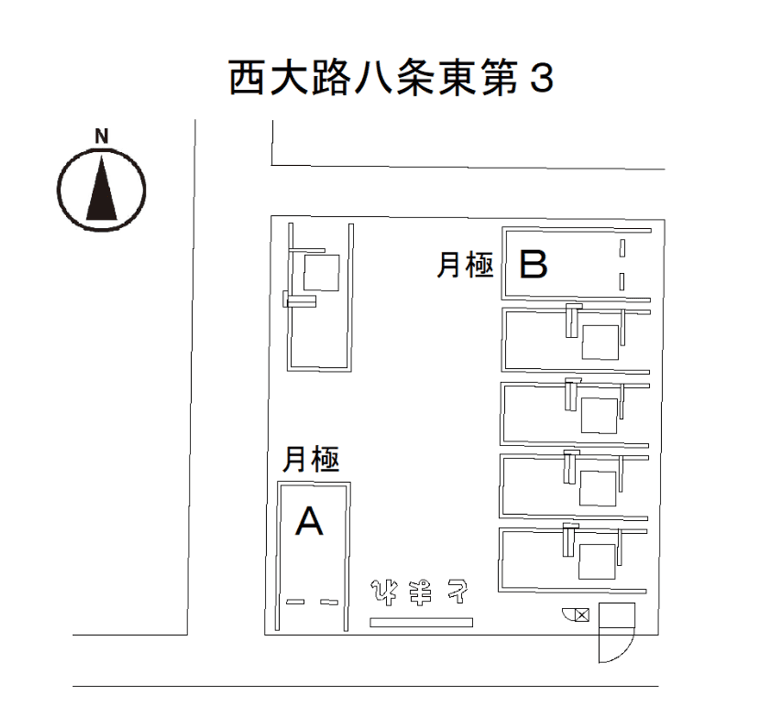 西大路八条東第3の駐車配置図