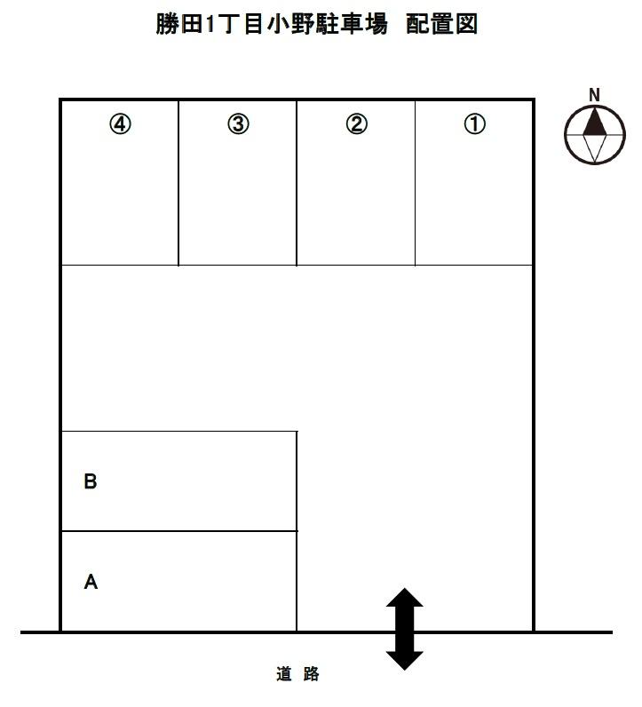 勝田1丁目小野駐車場の駐車配置図